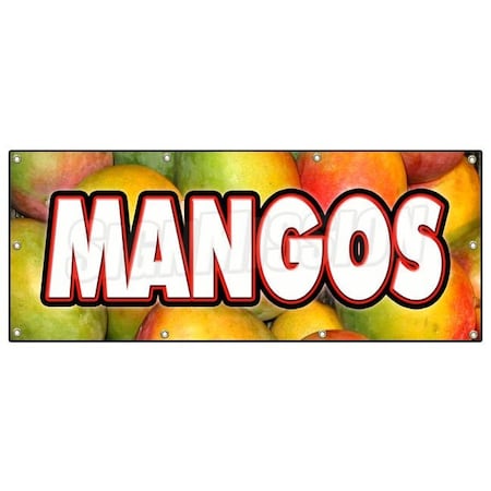 Signmission MANGOS BANNER SIGN tropical fruit stand farm produce farm market juice B-96 Mangos